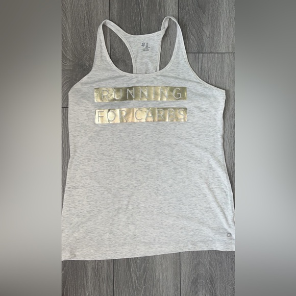 Gap Gapfit Women’s Workout Racerback Tank Top Running For Carbs Size XL Gold - Picture 1 of 4